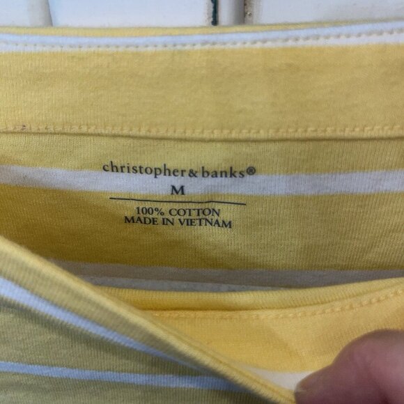 Christopher & Banks Women Striped 3/4 Sleeve Crew Neck T-Shirts Set of 2 Med - Picture 5 of 6